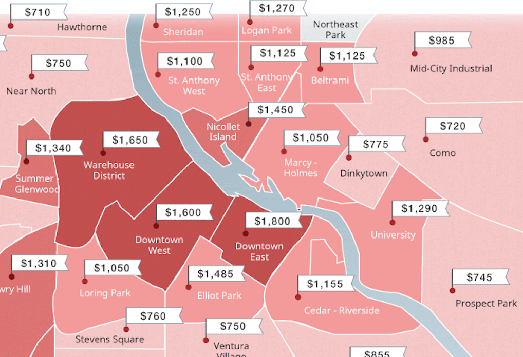 See The Cheapest And Most Expensive Neighborhoods To Rent In Minneapolis