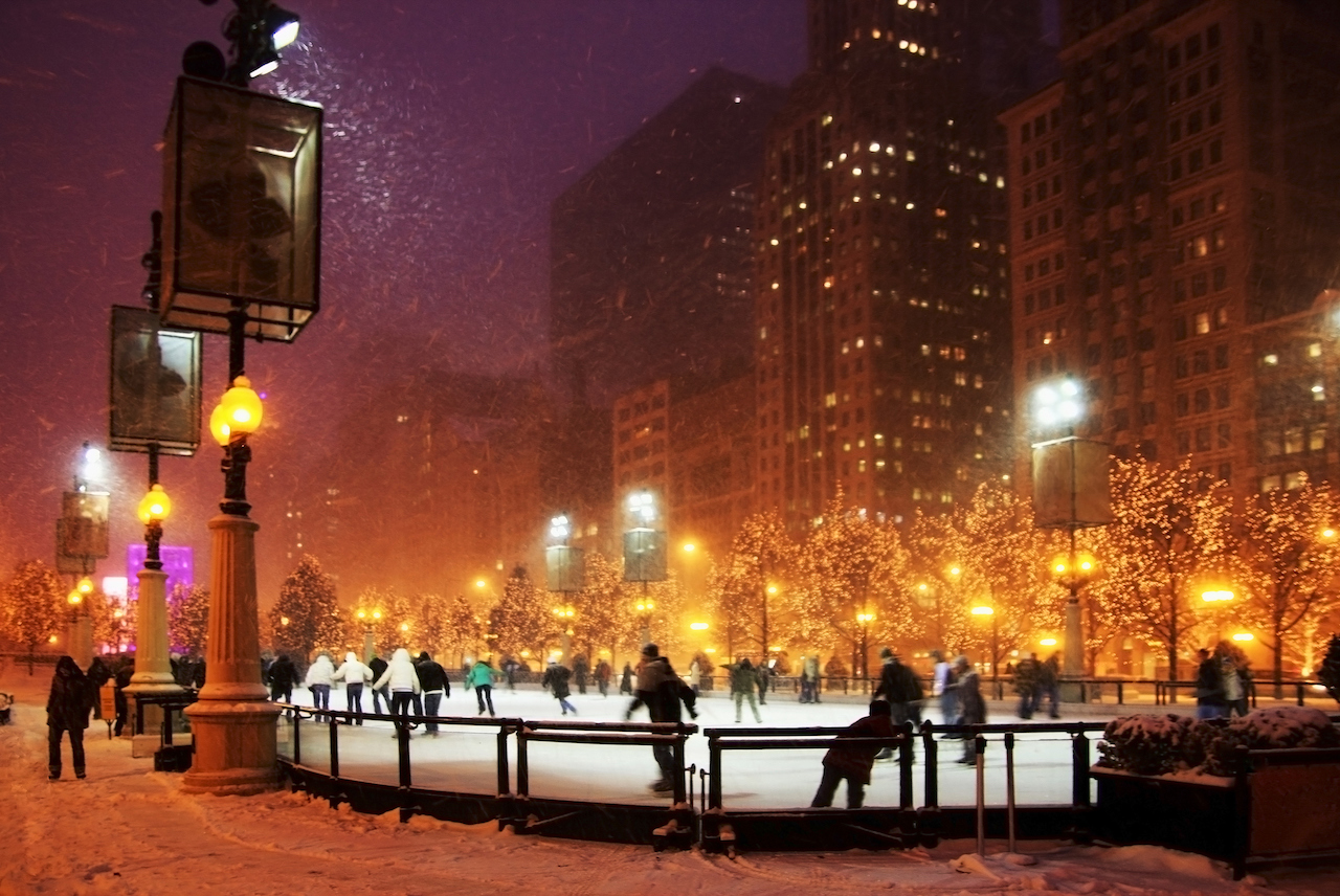 Winter night in Chicago